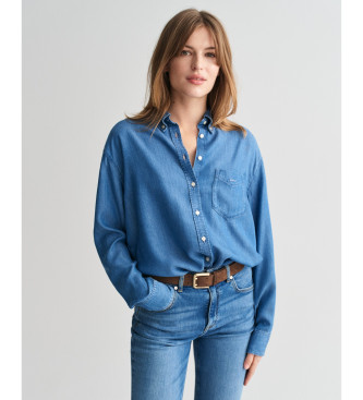 Gant para mujer. 4300407 Camisa Relaxed Fit azul (40), Casual, Manga larga, Lyocell