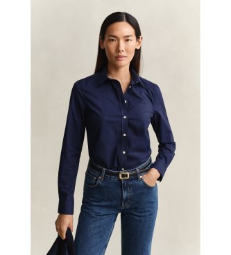 Gant Camisa Slim Fit de popelina marino