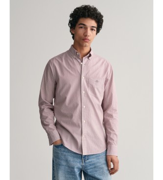 Gant Camisa de popelina Regular Fit Banker Stripe rojo