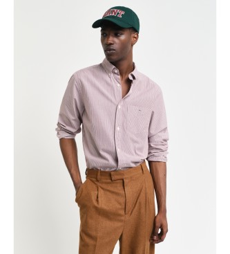 Gant para hombre. 3000140 Camisa de popelina Regular Fit Banker Stripe burdeos (XL), Casual, Algodón, Manga larga