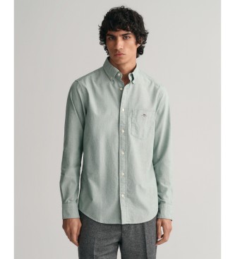 Gant för män. 3000200 Oxfordskjorta med normal passform grön (XXL), Casual, Bomull, Klassisk, Lång ärm