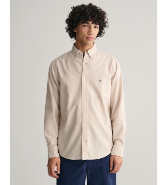 Gant para hombre. 3000200 Camisa Oxford Regular Fit beige (3XL), Casual, Algodón, Manga larga