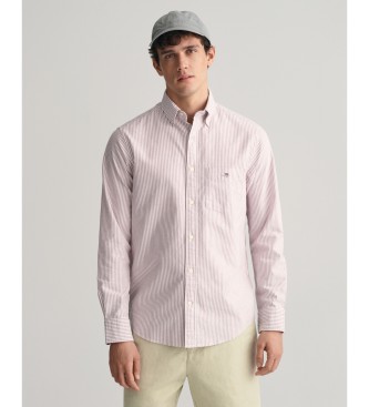 Gant para hombre. 3000230 Camisa Oxford Regular Fit de rayas finas rosa (M), Casual, Algodón, Manga larga