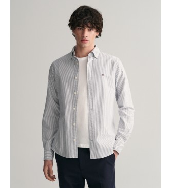 Gant para hombre. 3000232 Camisa Oxford Slim Fit de rayas finas azul (S), Casual, Algodón, Manga larga