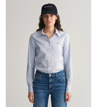 Gant para mujer. 4300141 Camisa Oxford Slim Fit elástica azul (38), Casual, Algodón, Manga larga