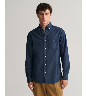 Gant para hombre. 3000400 Camisa Regular Fit marino (M), Casual, Algodón, Clásico, Manga larga