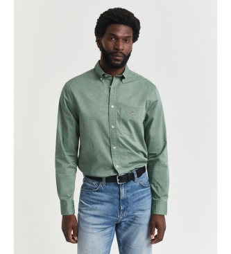 Gant Camisa Regular Fit clásica de popelina verde