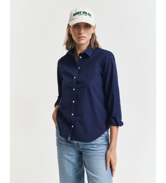 Gant Camisa Regular Fit clásica de popelina marino