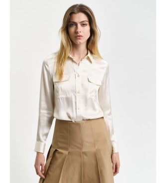 Gant para mujer. 4300391 Camisa Regular Fit Con Bolsillo blanco (36), Casual, Viscosa, Manga larga