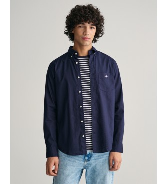 Gant para hombre. 3240100 Camisa Regular Fit De Algodón Y Lino marino (3XL), Casual, Manga larga