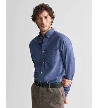 Gant para hombre. 3230218 Camisa Regular Fit De Franela Jaspeada marino (M), Casual, Algodón, Manga larga