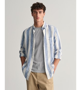 Gant Para Hombre. 3240080 Camisa Regular Fit De Lino A Rayas Atrevidas Azul (Xs), Casual, Manga Larga-image