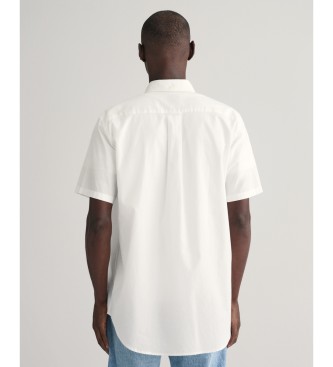 Gant para hombre. 3240101 Camisa Regular Fit de manga corta en algodón y lino blanco (M), Casual 2