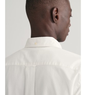 Gant para hombre. 3240101 Camisa Regular Fit de manga corta en algodón y lino blanco (M), Casual 4