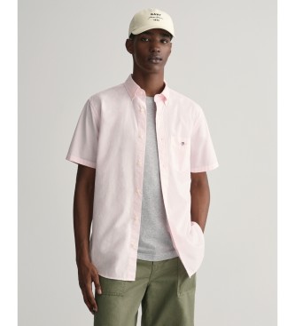 Gant para hombre. 3000101 Camisa Regular Fit de manga corta en popelina rosa (XXL), Casual, Algodón