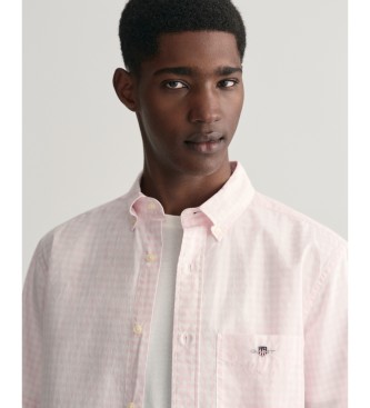 Gant para hombre. 3000121 Camisa Regular Fit de manga corta en popelina Gingham rosa (L), Casual, Algodón 2