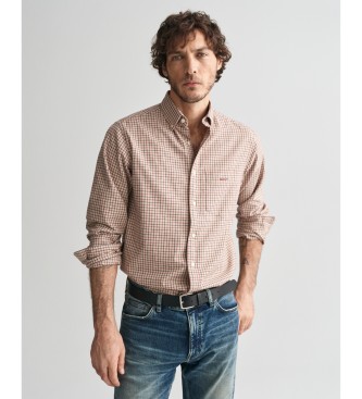 Gant Para Hombre. 3240219 Camisa Regular Fit Jaspé A Cuadros Tattersall Beige (Xl), Casual, AlgodóN, Manga Larga-image