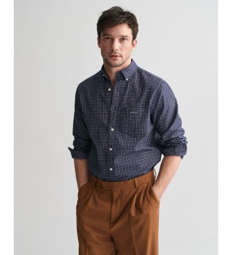 Gant Para Hombre. 3240219 Camisa Regular Fit Jaspé A Cuadros Tattersall Marino (Xxl), Casual, AlgodóN, Manga Larga-image
