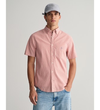Gant para hombre. 3240064 Camisa Regular Fit Seersucker Sunset rosa (L), Casual, Algodón, Manga corta