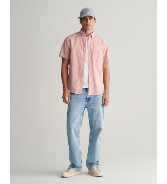Gant para hombre. 3240064 Camisa Regular Fit Seersucker Sunset rosa (S), Casual, Algodón, Manga corta 3