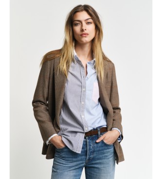 Gant para mujer. 4300408 Camisa Relaxed Fit con diseño de parches azul (34), Casual, Algodón, Manga larga