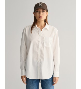 Gant para mujer. 4300212 Camisa Relaxed Fit de popelina blanco (40), Casual, Algodón, Manga larga