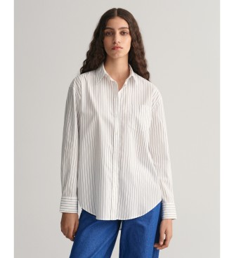 Gant Para Mujer. 4300239 Camisa Relaxed Fit De Popelina A Rayas Blanco (36), Casual, AlgodóN, Manga Larga-image