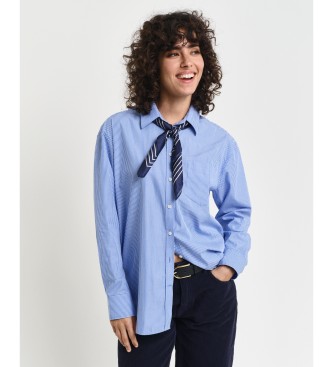 Gant para mujer. 4300239 Camisa Relaxed Fit de popelina a rayas azul (36), Casual, Algodón, Manga larga