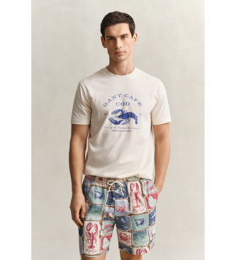 Gant para hombre. 2003425 Camiseta Graphic beige (L), Casual, Algodón, Manga corta