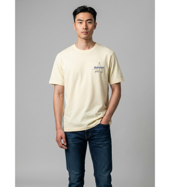 Gant para hombre. 2003404 Camiseta logotipo amarillo (XXL), Casual, Algodón, Manga corta