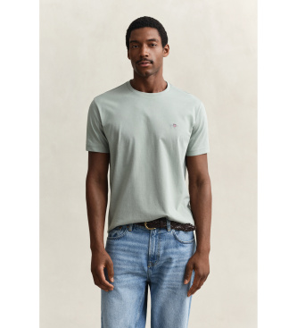 Gant para hombre. 2003184 Camiseta Regular Fit Shield gris verdoso (L), Casual, Verde, Algodón, Manga corta