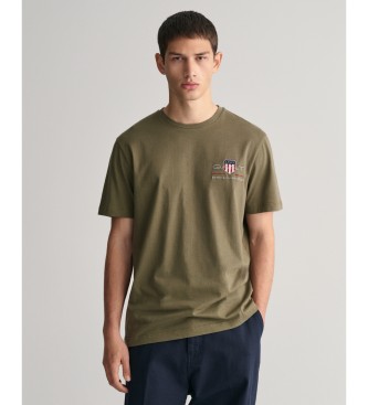 Gant para hombre. 2067004 Camiseta bordada Archive Shield verde (M), Casual, Algodón, Manga corta