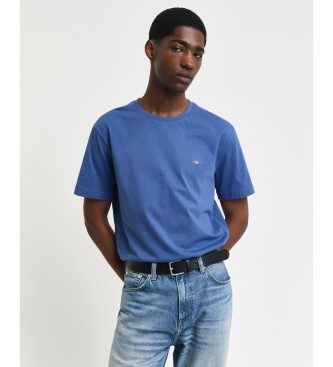 Gant för män. 2003184 Sköld T-shirt blå (XXL), Casual, Bomull, Kort ärm