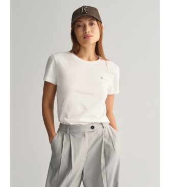 Gant para mujer. 4200200 Camiseta Shield blanco (M), Casual, Algodón, Manga corta