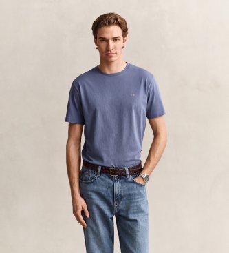 Gant Uomo Blu Per 2003184 Maglietta Shield (L), Casual, Cotone, Manica Corta