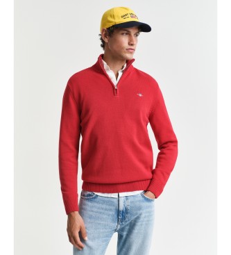 Gant para hombre. 8030170 Jersey de algodón con media cremallera Casual rojo (L)