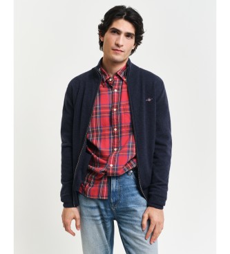Gant para hombre. 87214 Cárdigan en lana de oveja muy fina con cremallera marino (XL), Casual