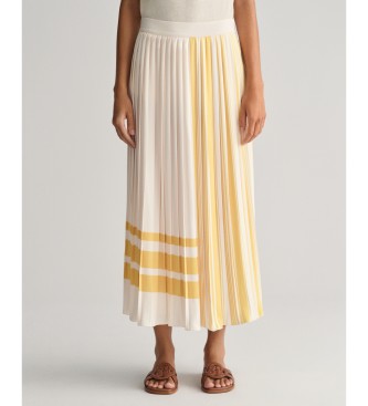 Gant para mujer. 4400124 Falda plisada a rayas amarillo (38), Casual, Poliéster