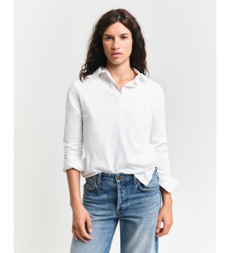 Gant para mujer. 4800400 Jersey de cuello de pico en punto fino beige (L), Casual, Algodón Orgánico, Sostenible