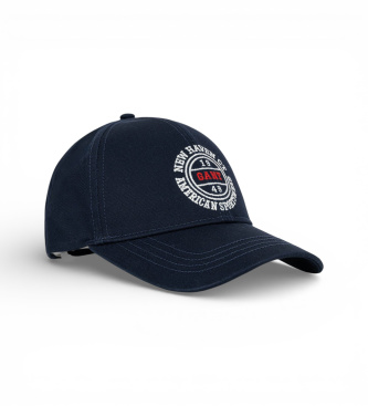 Gant para hombre. 9901314 Gorra de sarga de algodón Shield marino (OSFA), Casual, Algodón Orgánico, Sostenible