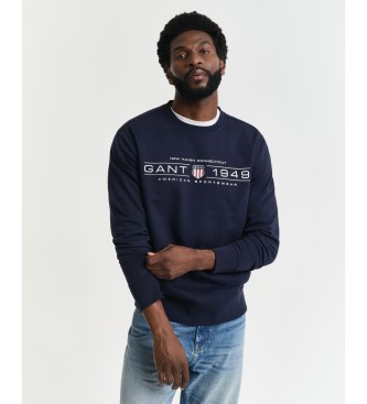 Gant para hombre. 2044016 Sudadera de cuello redondo Graphic marino (XXL), Casual, Algodón, Sostenible