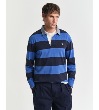 Gant para hombre. 2004083 Polo Heavy a rayas azul (XL), Casual, Algodón, Manga larga