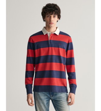 Gant para hombre. 2005132 Polo Heavy de rayas en bloque rojo (3XL), Casual, Algodón, Manga larga