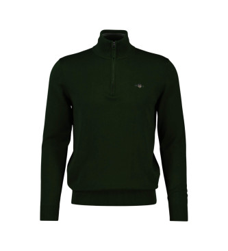 Gant para hombre. 8030564 Jersey clásico de algodón con media cremallera verde (XXL), Casual