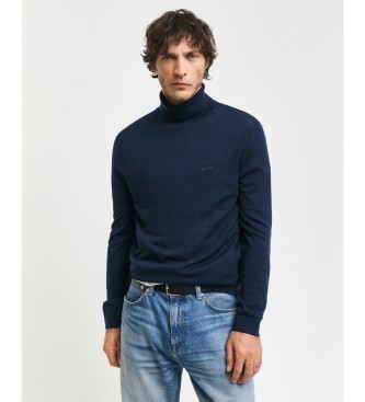 Gant para hombre. 8050207 Jersey con cuello de cisne de lana merino extrafina marino (L), Casual