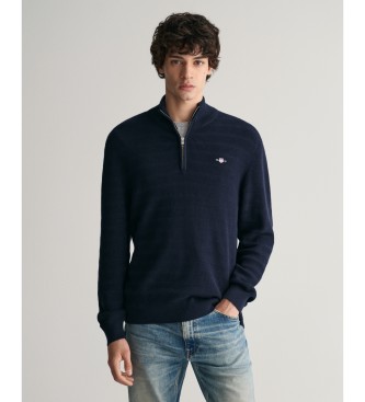 Gant para hombre. 8030199 Jersey a rayas con textura marino (S), Casual, Algodón, Manga larga