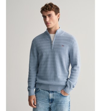 Gant para hombre. 8030199 Jersey a rayas con textura azul (3XL), Casual, Algodón, Manga corta