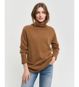 Gant Para Mujer. 4805269 Jersey De Cuello De Cisne Con Detalle De Espiga MarróN (M), Casual, Lana, CláSico-image