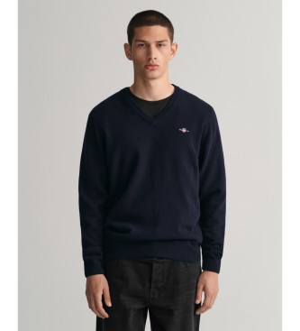 Gant Para Hombre. 87212 Jersey De Cuello De Pico Marino (4XL), Casual, Lana, Manga Larga-image