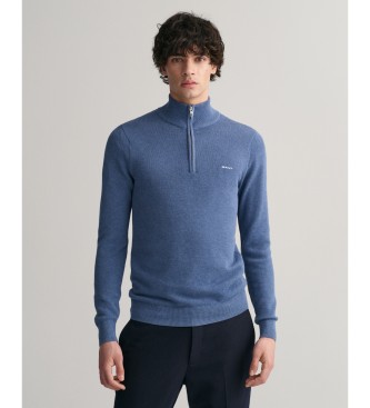 Gant Para Hombre. 8040523 Jersey De Piqué De AlgodóN Con Media Cremallera (M), Casual, Manga Larga-image